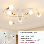Retro Iron Fan Ceiling Chandelier with 8 Sockets for Home Decor