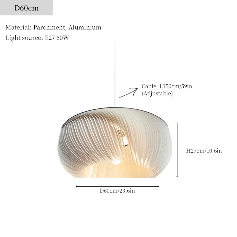 Wabi Sabi Parchment Ceiling Lamp: Elegant Japan Pendant Light for Home Decor.