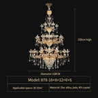 Jade Crystal Chandelier: Elegant European Living Room Lamp