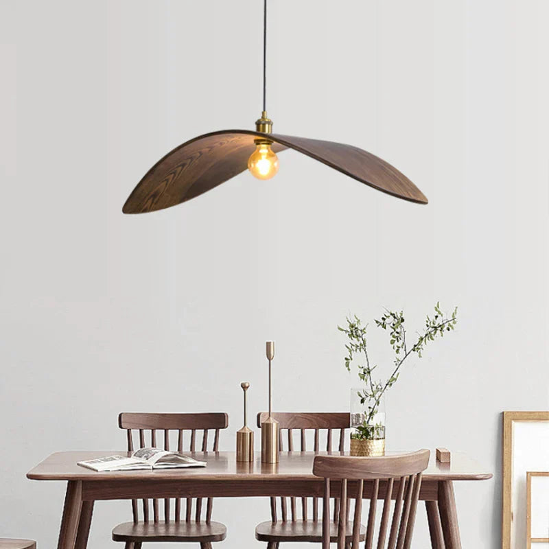 Wood Ceiling Chandelier: Japanese-Inspired LED Pendant Light for Home, Kitchen, and Teahouse