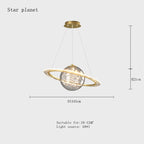 Astronaut Ball LED Light: Modern Boys Room Decor, Acrylic Planet Earth Pendant