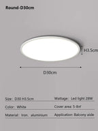 Round LED Ceiling Lamp - Modern Minimalist Dimmable Lighting Fixtures