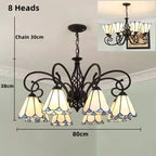 Tiffany Chandeliers: Stained Glass Mediterranean Style Hanging Lamp for Home Lighting