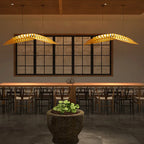 Fish Bone Wood Chandelier: Nordic Wabi Sabi Pendant for Dining Room & Restaurant