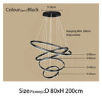 Sophisticated Duplex Living Room Chandelier & LED Circles Lighting Fixtures