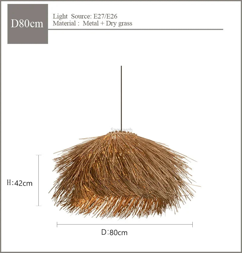 Wabi Sabi Rattan Ceiling Pendant Light for Home Decor, Restaurant, Bar, Hotel