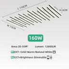 Modern LED Strip Ceiling Chandelier for Living Room, Office, Restaurant, and Bar