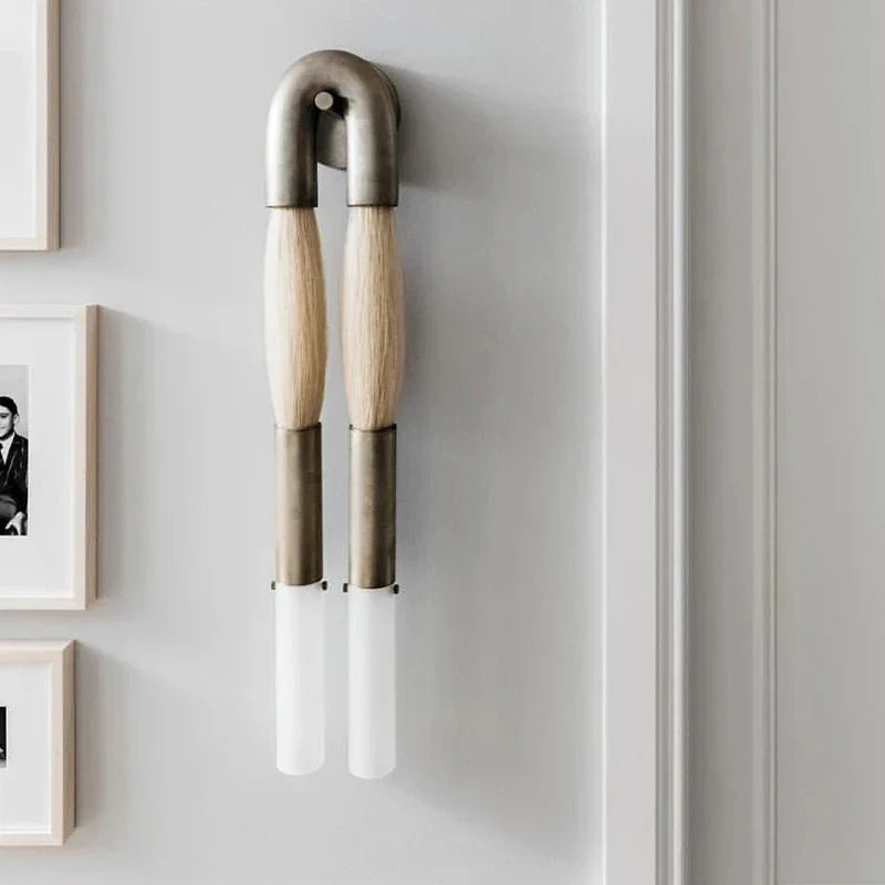 Designer Tassel U-Shaped Wall Lamp - Gold/Silver/Black Metal - Hotel Living Corridor