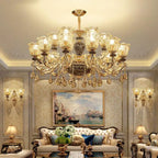 Luxury Crystals Chandelier | Elegant Ceramic Bedroom Lamp | Minimalist Villa Lighting