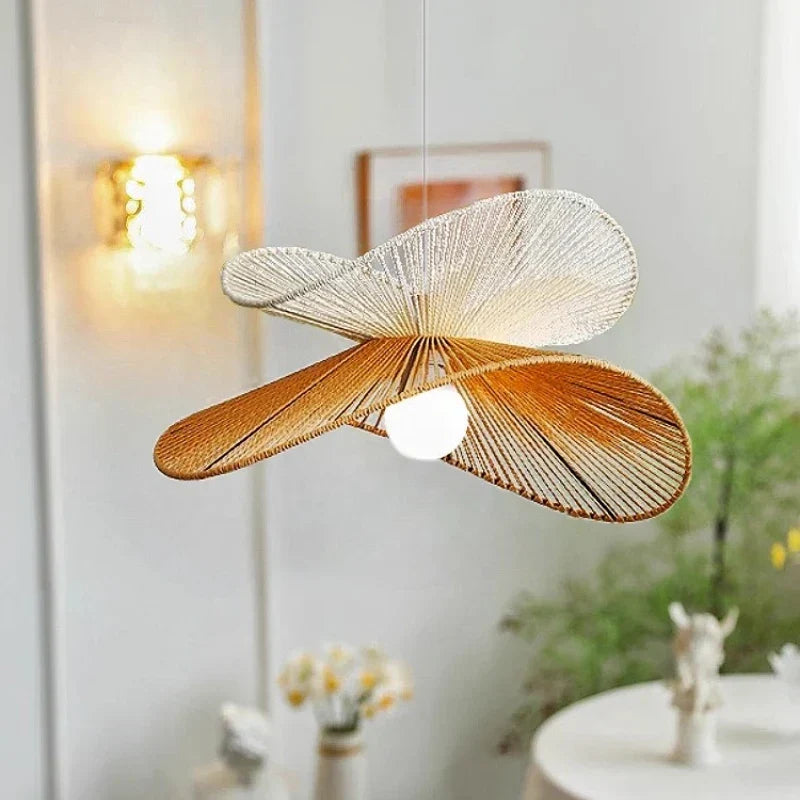 Hemp Pendant Lights: Wabi Sabi LED Indoor Lighting Fixtures