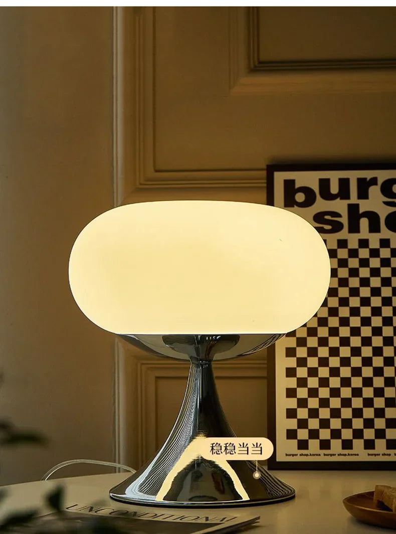 Glass Table Lamp Bauhaus Design for Cozy Living Space