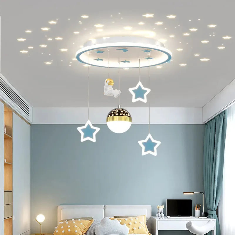 LED Star Chandelier: Kids Room Lighting Fixture for Bedroom & Study Room