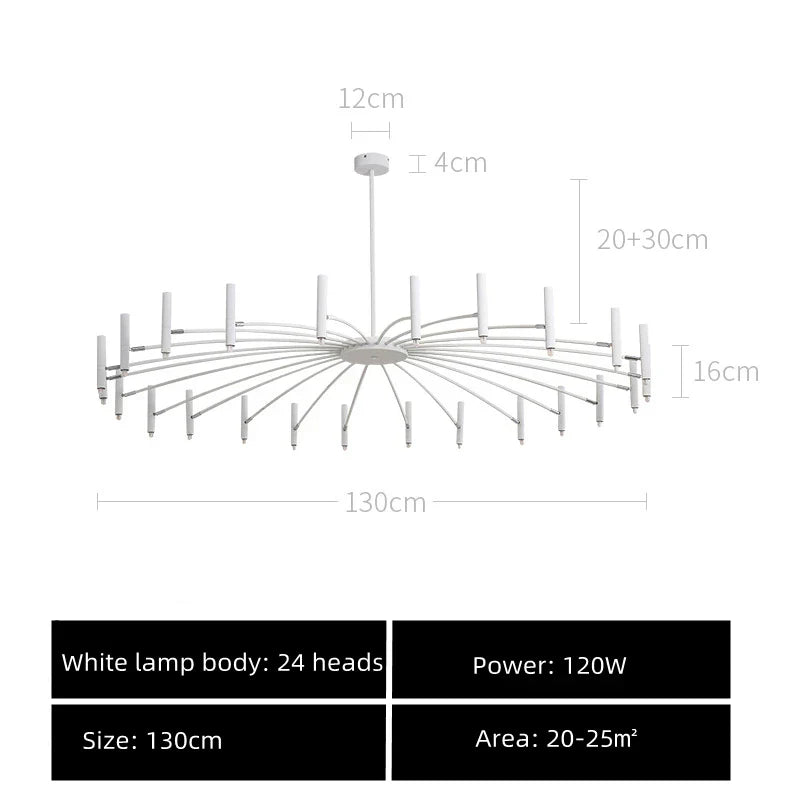 Black Sputnik Chandelier: Nordic Design, Adjustable Lighting for Home Décor