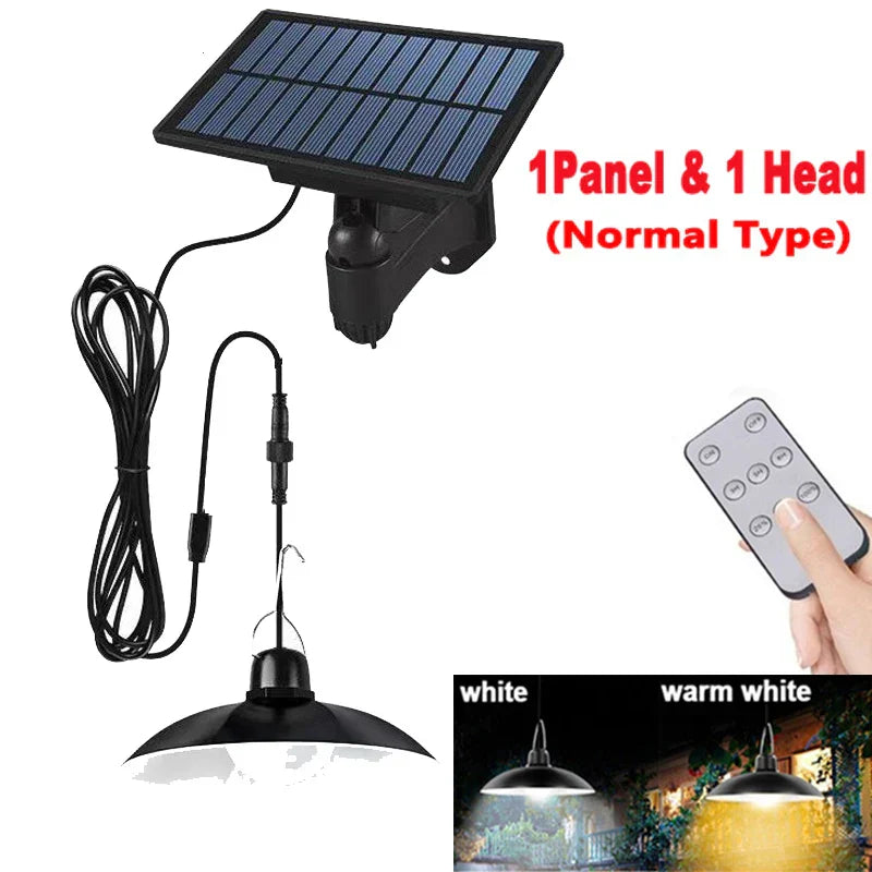 Solar Double-Head Chandelier Light with Remote Control