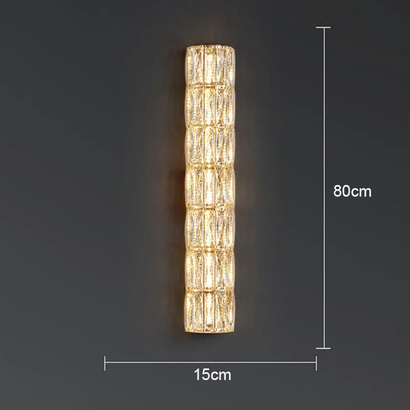 Crystal LED Wall Lamp for Living Room Aisle Bedroom Staircase Decoration
