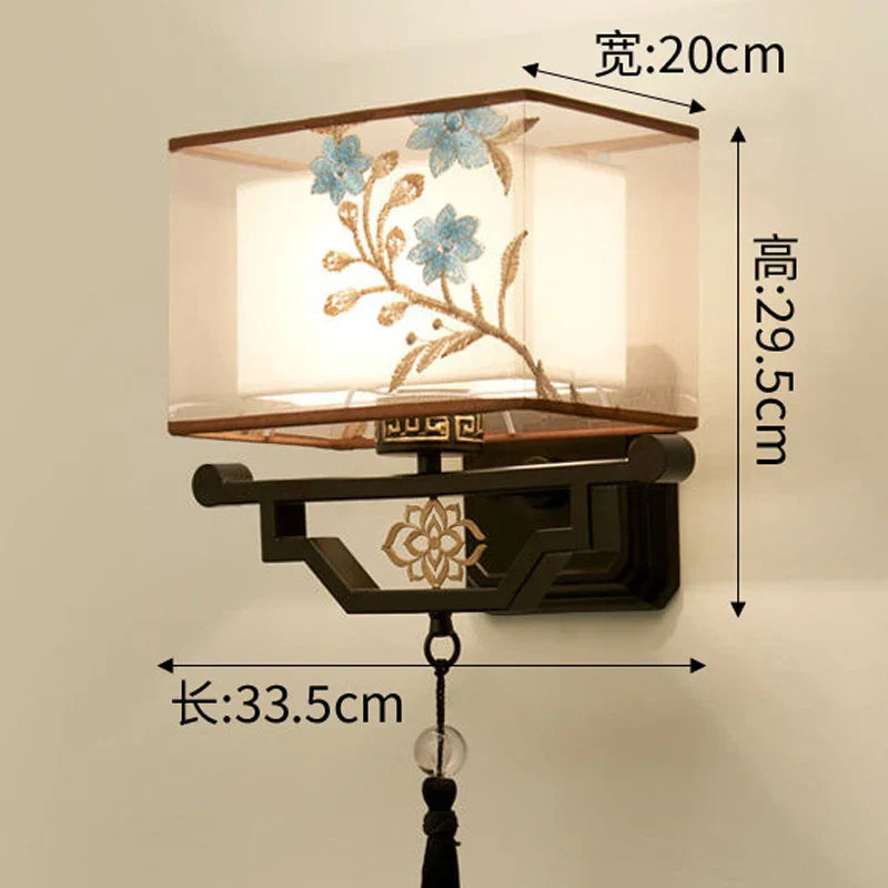 Elegant Fabric Wall Lamp for Living Room Bedroom, Modern LED Lighting Fixtures