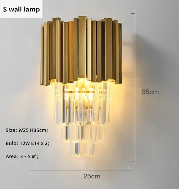 Gold Crystal Chandelier: Modern Luxury LED Pendant Lights for Living, Dining, Bedroom Decor