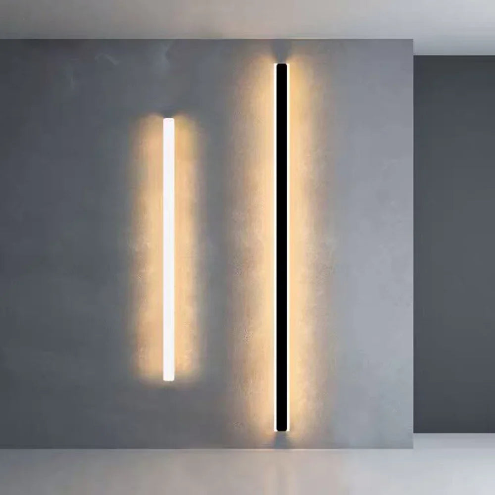 Black Gold LED Strip Wall Lights for Dining & Living Room Modern Minimalist Design