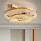 Luxury Gold Metal Crystal Ceiling Lights - Dimmable LED Modern Lustre Fixtures