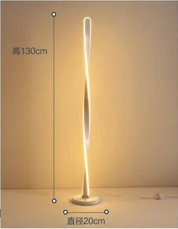 Art Deco Spiral Shade Floor Lamp - Modern Minimalist Stand Light