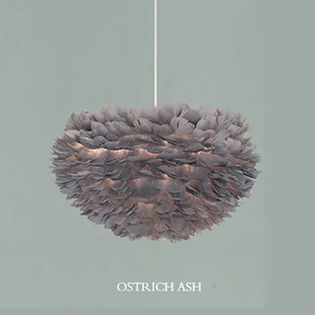 Feather Pendant Light Chandelier for Bedroom Living Room Dining Children's Room