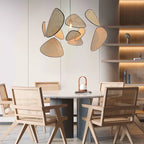 Petals Rattan Chandelier: Japan Style Wicker Pendant Lights for Living Room