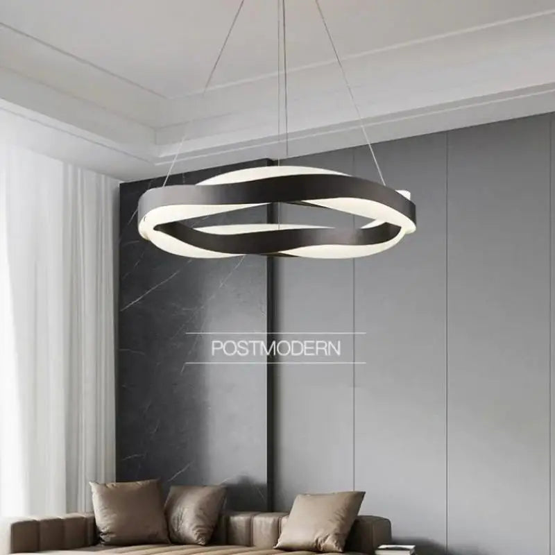 Modern Steel LED Pendant Lights Acrylic Lustre Hanging Lamp for Dining Room