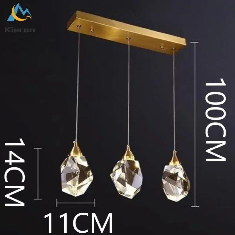 Nordic Crystal LED Pendant Light for Modern Living Room Decor