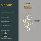Modern Luxury Gold\Black Acrylic Loft Chandelier