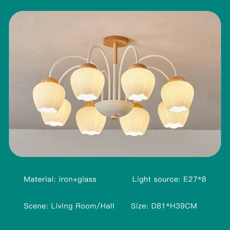 Modern Green White Branch Ceiling Chandelier for Living Room Bedroom Dining Loft