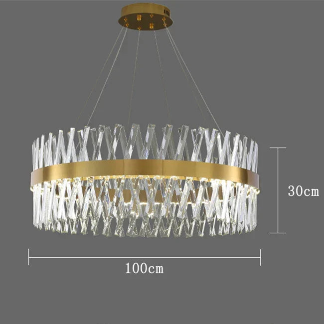 Modern Gold Crystal Ceiling Chandelier for Luxury Living Spaces