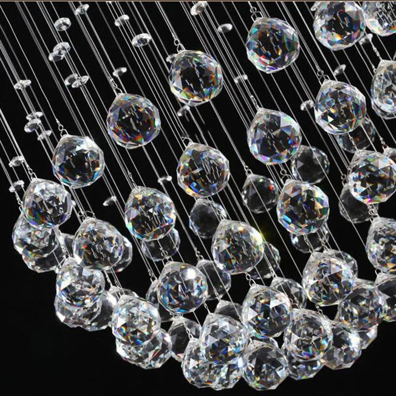 Spiral LED Crystal Chandelier: Modern Luxury Hanging Interior Lamp for Ladder Corridor