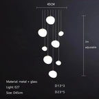 Gregg Glass Pendant Light: Stylish LED Hanging Lamp for Dining Kitchen LOFT.