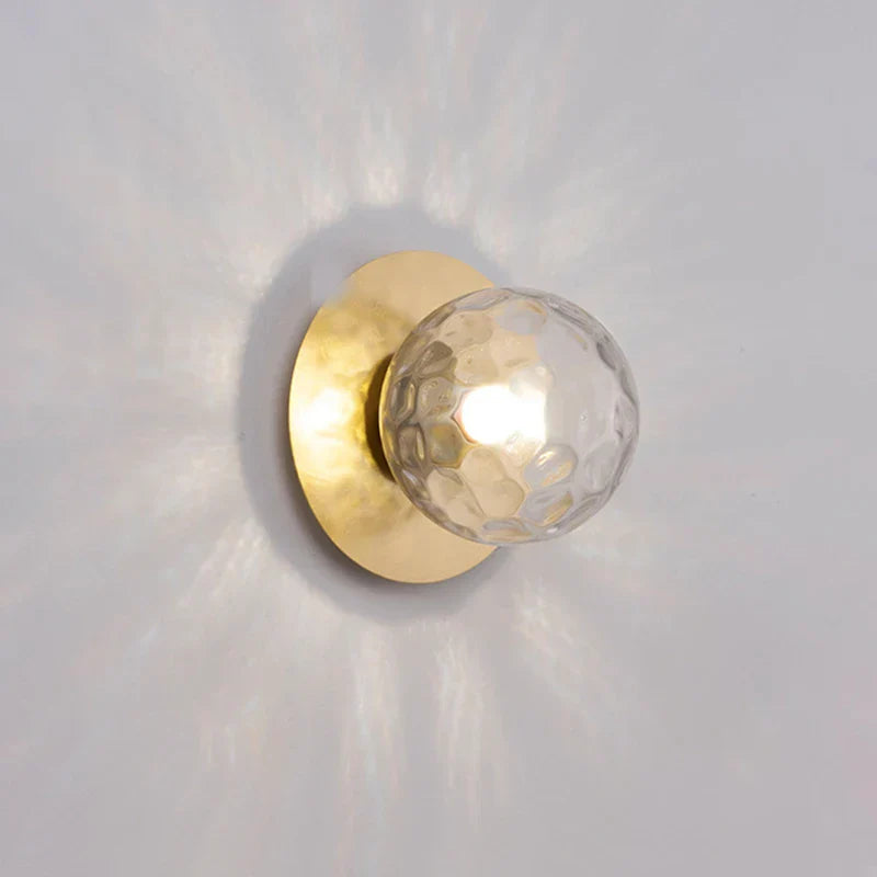 Round Glass Wall Light for Living Room Bedroom Decor