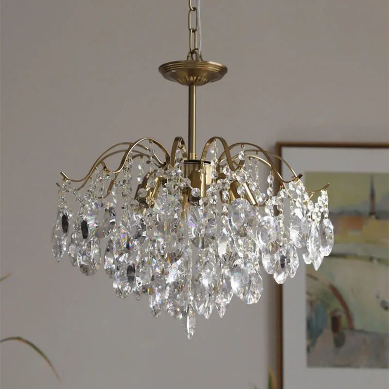 Retro Crystal Chandelier Pendant Light for Home Decor Luxe Living Room Bedroom