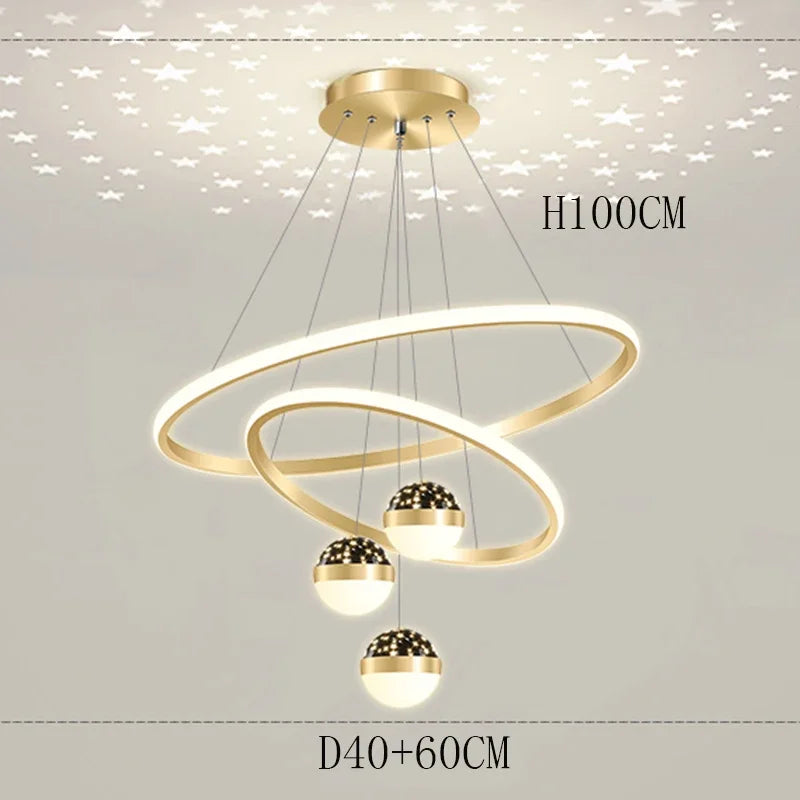 Nordic Dining Pendant Lamp for Living Room Ceiling Chandelier Lighting