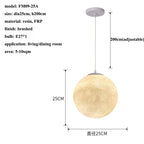 Cream Moon LED Pendant Chandelier: Modern Living Room Kitchen Bedroom Lighting