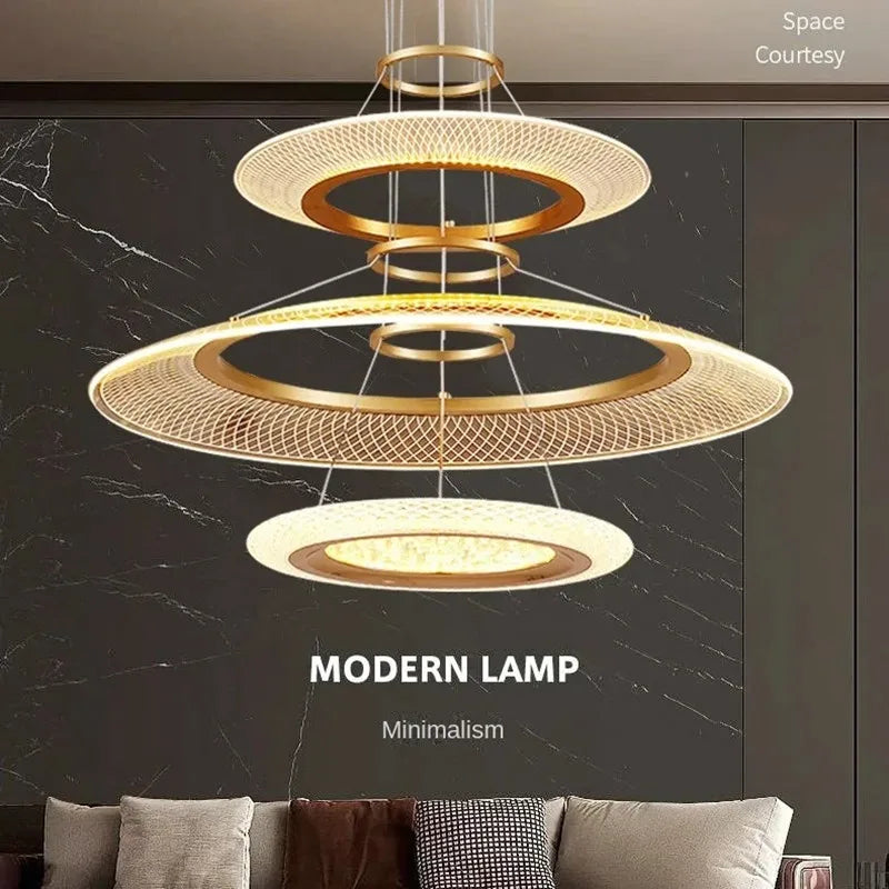 LED Ring Chandelier: Luxury Living Room Lighting Fixture