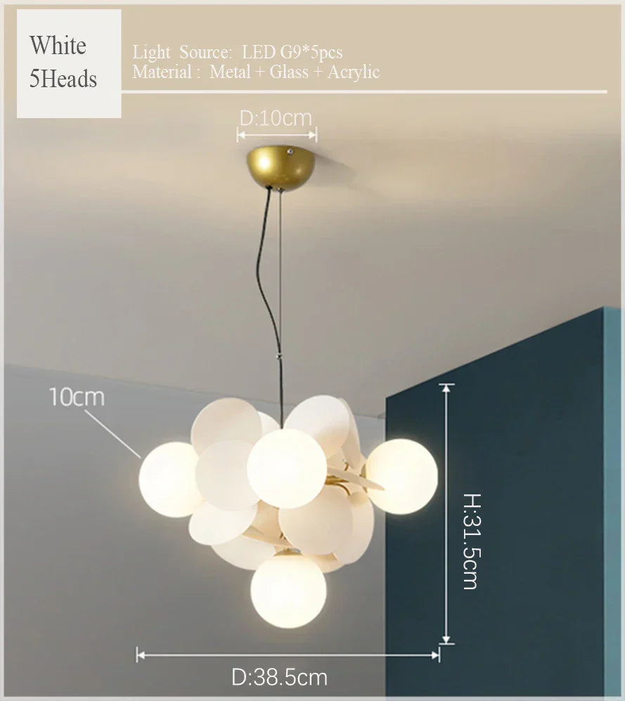 Scandinavian Chandelier: Colorful Magic Bean Tree Branch Light for Living Room