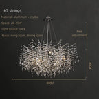 Crystal Pendant Chandelier Luxury LED Lighting Branch Design for Living and Dining Rooms