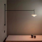 LED Glass Art Wall Lamp with Long Rocker Arm for Living Room and Studio