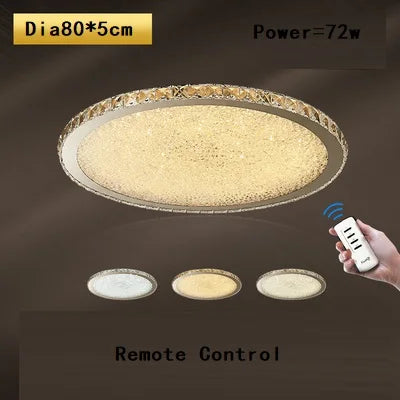 Crystal Round Ceiling Lamp Elegant LED Lighting for Bedroom & Living Room