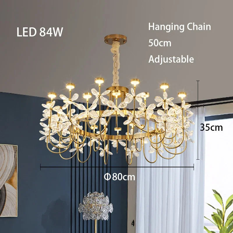 Butterfly Chandelier: Modern LED Dimmable Pendant Lamp Luxe Crystal Decor-Light 2024