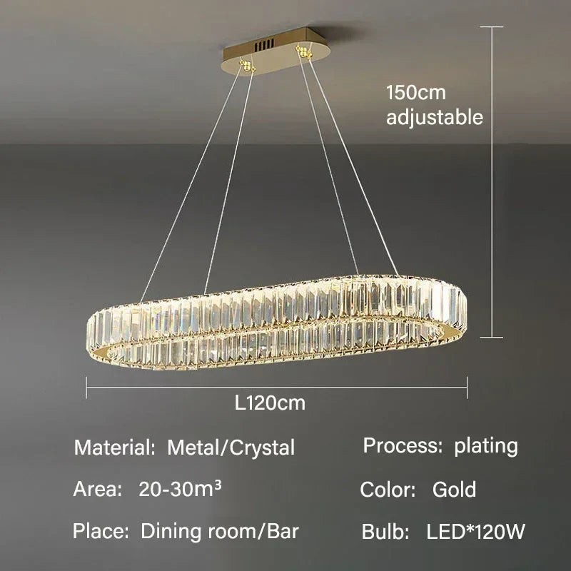 Crystal Pendant Chandelier: Modern Luxury LED Ceiling Light Fixture