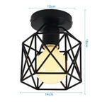 Vintage Wire Cage Ceiling Lamp for Home, Restaurant, Bar - Retro Style Lighting