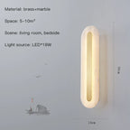Marble LED Wall Sconce for Bedroom Living Room Hallway Hotel Decor
