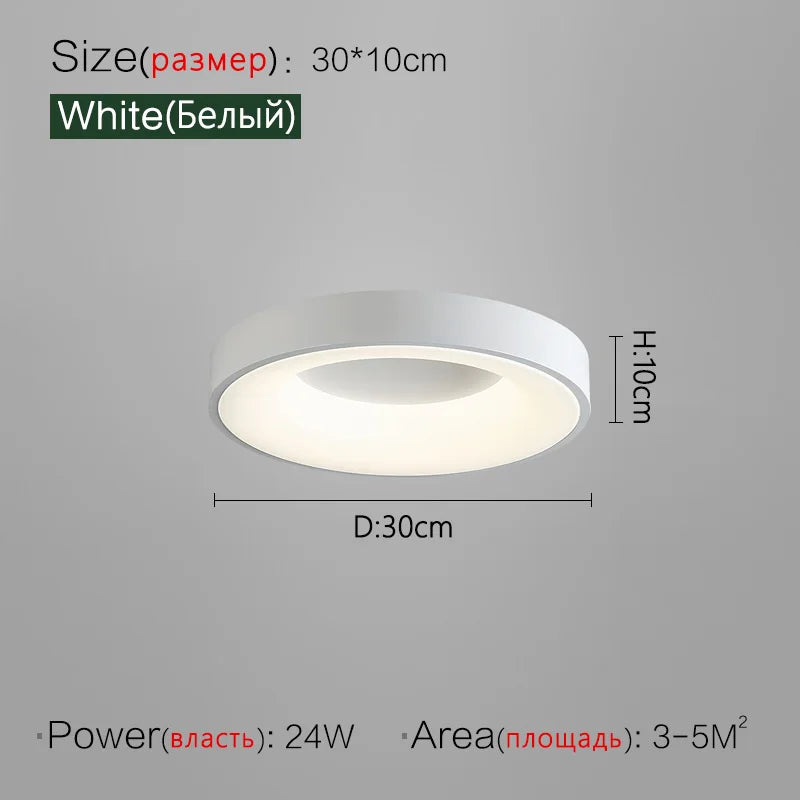Modern Round Bedroom Lamp, Nordic Minimalist Ceiling Light for Dining Room 2023