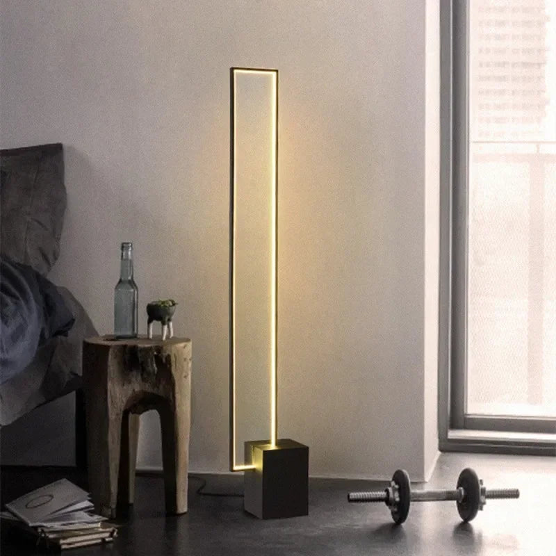 Modern Black LED Floor Lamp with Foot Switch