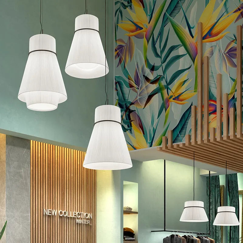 Folie Pendant Light: Modern Fabric Lampshade for Bedroom & Dining Room