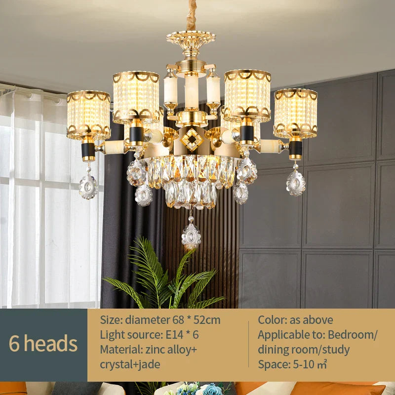 Luxury Crystal Chandelier Dining Living Room Bedroom Pendant Lamp